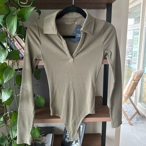 Abercrombie Long Sleeve Bodysuit - Olive Green